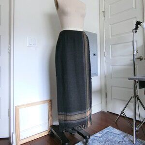 Fringed Border Maxi Skirt